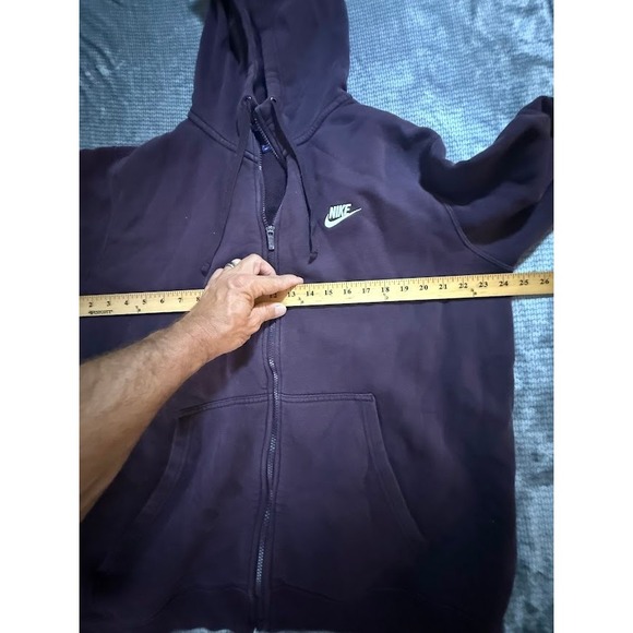 Nike Sportswear Club Fleece Full Zip Hoodie Burgundy Purple BV2645-638 Mens XL - Picture 5 of 6